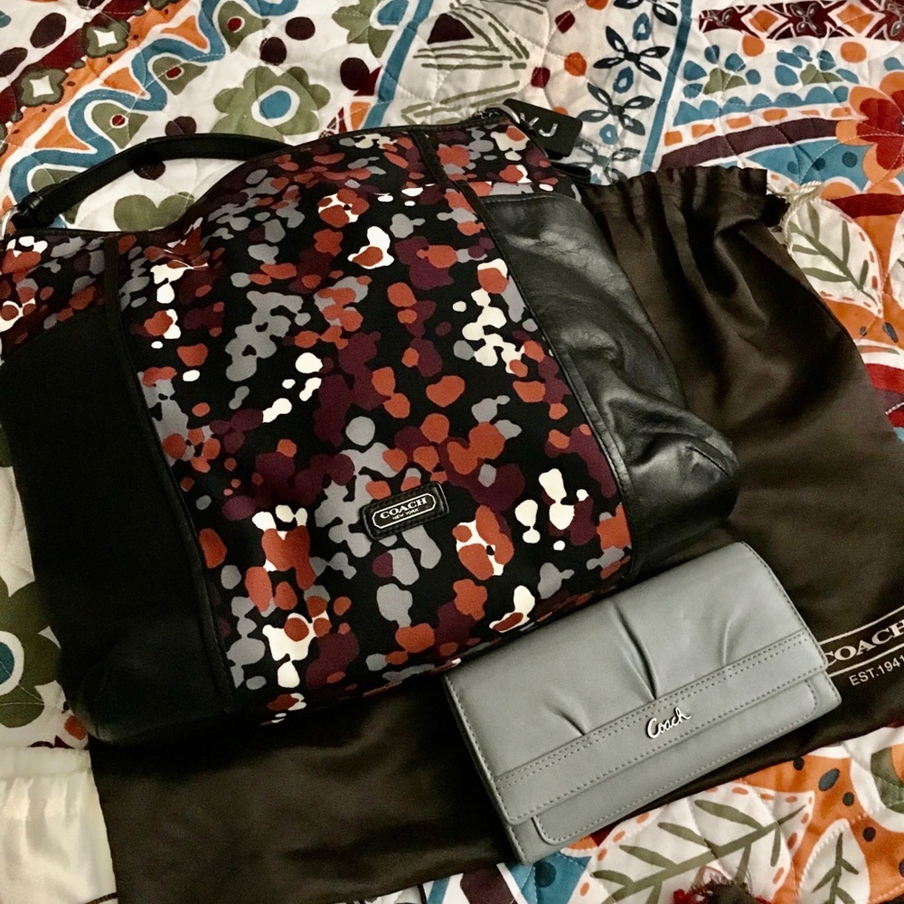 Coach Park Splatter Hobo Bag Purse